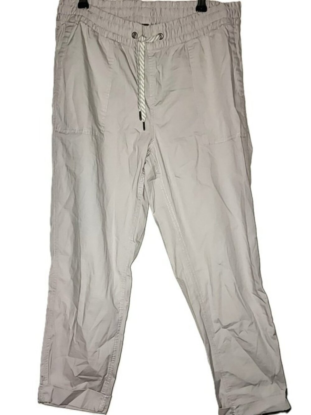 Vuori Women's Ripstop Pant Beige Drawstring Cuffed Hiking Outdoor Pants Size Med